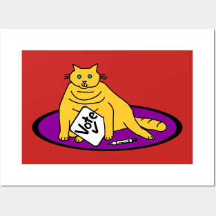 Chonk Cat says Vote Posters and Art